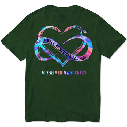 Lo recordaré por ti con corazón infinito, camiseta de concienciación sobre el Alzheimer