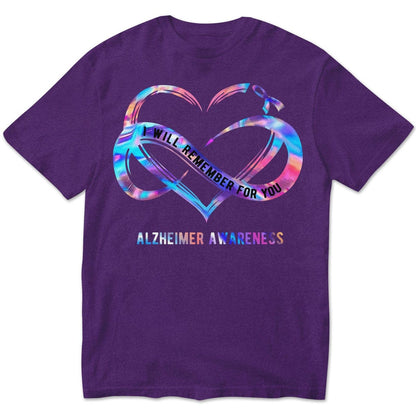 Lo recordaré por ti con corazón infinito, camiseta de concienciación sobre el Alzheimer