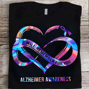 Te recordaré con corazón infinito, camisetas de manga larga para concienciar sobre el Alzheimer