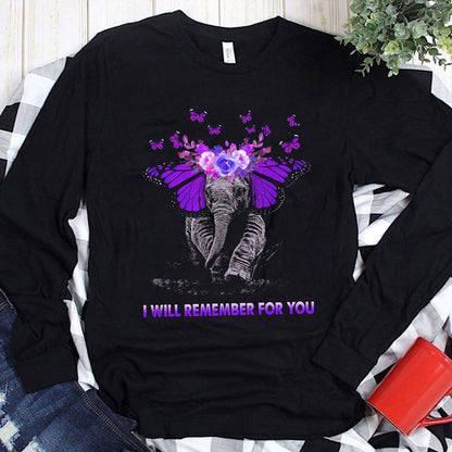 I Will Remember For You Elephant Alzheimer's Hoodie, Shirts