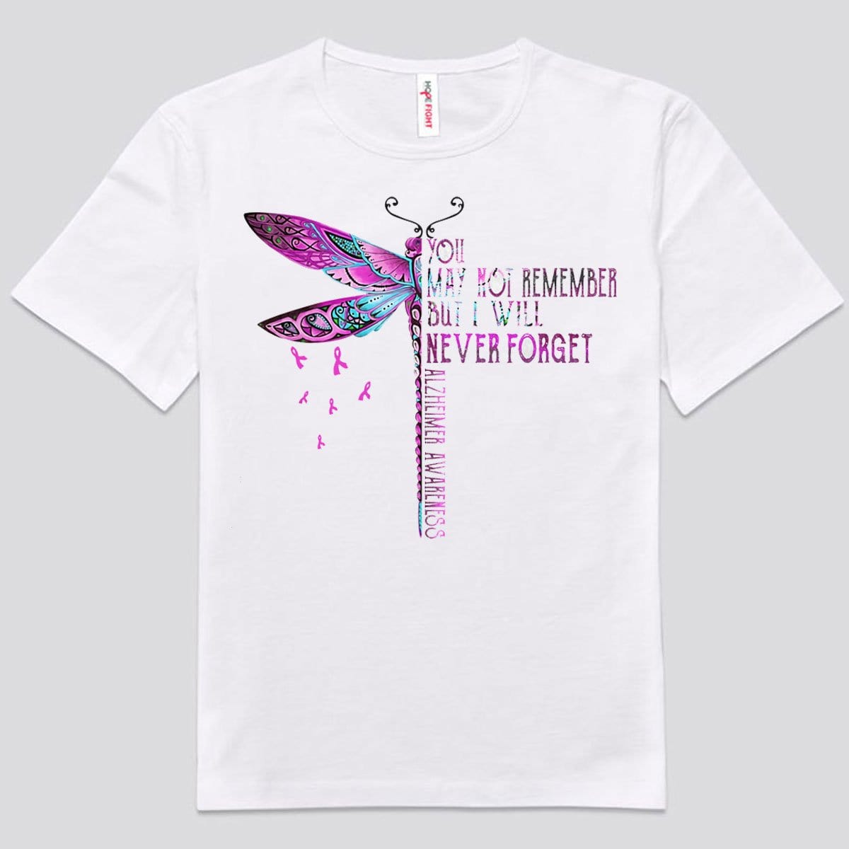You May Not Remember But I Will Never Forget Dragonfly Alzheimer's Awareness Shirts