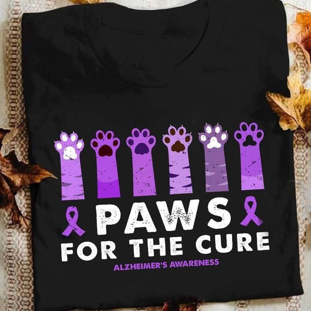 Camiseta de concienciación sobre el Alzheimer de Paws For The Cure