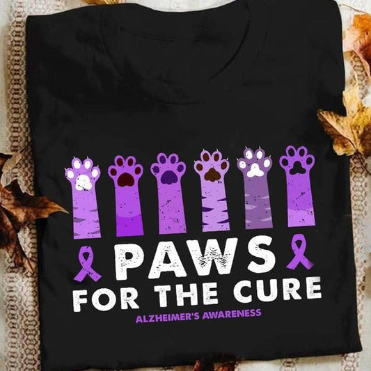 Camiseta de concienciación sobre el Alzheimer de Paws For The Cure