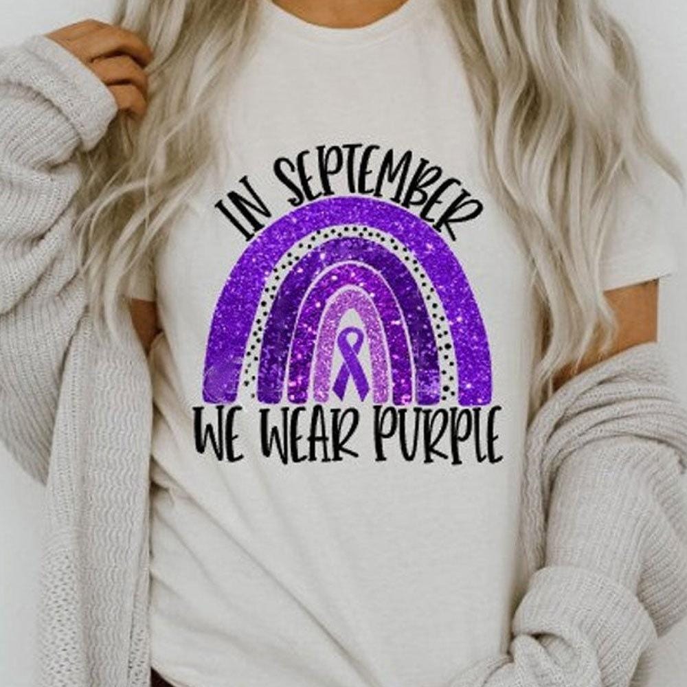 In September We Wear Purple With Rainbow, Alzheimer's Awareness Shirt