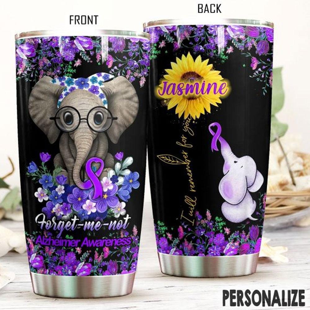 I'll Remember For You, Personalized Elephant Alzheimer's Tumbler