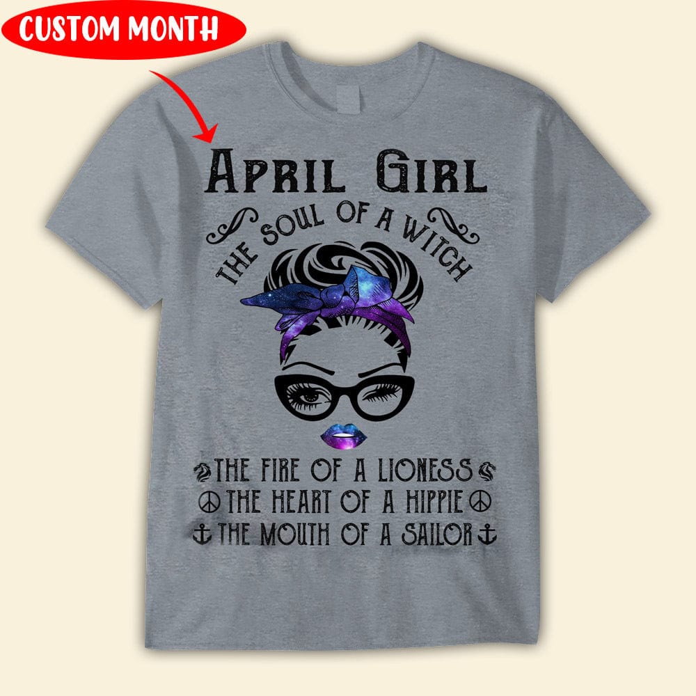 Camisetas de cumpleaños personalizadas de April Girl The Soul Of Witch