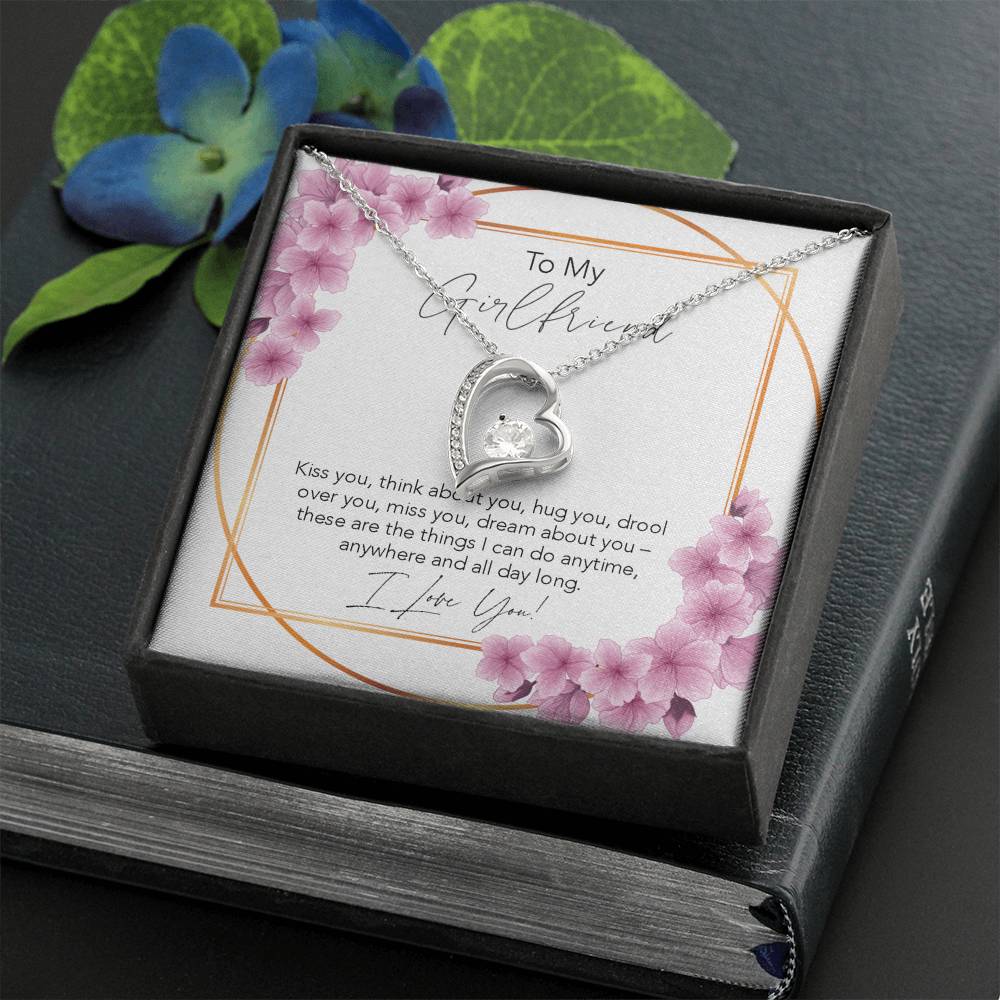Collar para mi novia: besarte, pensar en ti, abrazarte, babear por ti, extrañarte, soñar contigo