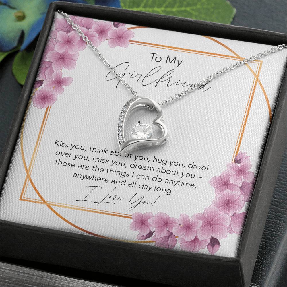 Collar para mi novia: besarte, pensar en ti, abrazarte, babear por ti, extrañarte, soñar contigo