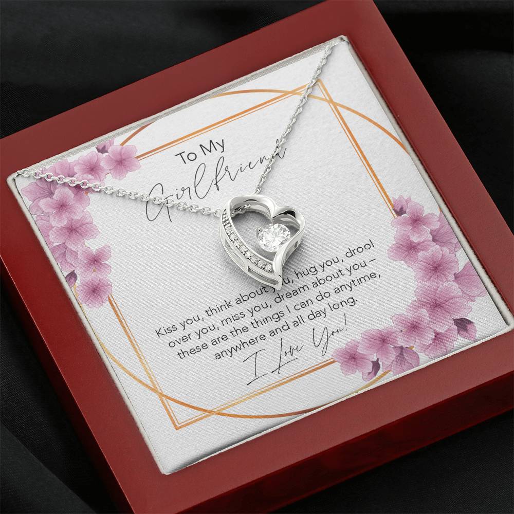 Collar para mi novia: besarte, pensar en ti, abrazarte, babear por ti, extrañarte, soñar contigo