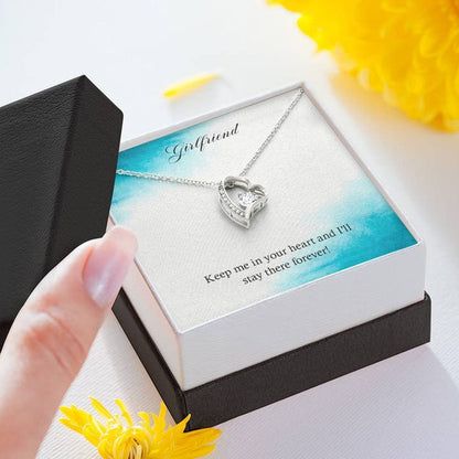 Girlfriend Forever Love Necklace - Keep Me In Your Heart And I'll Stay Here Forever