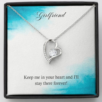 Girlfriend Forever Love Necklace - Keep Me In Your Heart And I'll Stay Here Forever