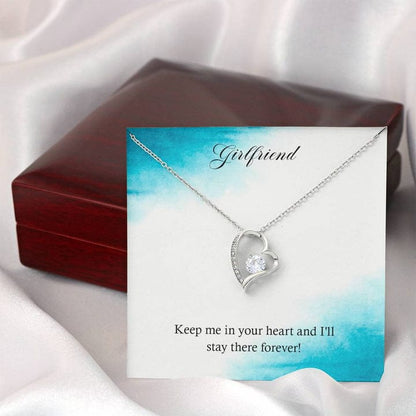 Girlfriend Forever Love Necklace - Keep Me In Your Heart And I'll Stay Here Forever