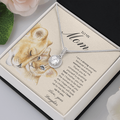To My Mom Necklace - I Am A Strong Woman Because A Strong Woman Raised Me Love From Your Daughter