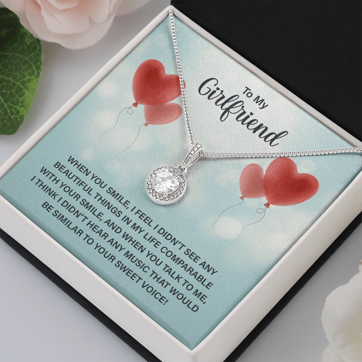 Collar para mi novia: cuando sonríes, no vi nada hermoso en mi vida que se pudiera comparar con tu sonrisa