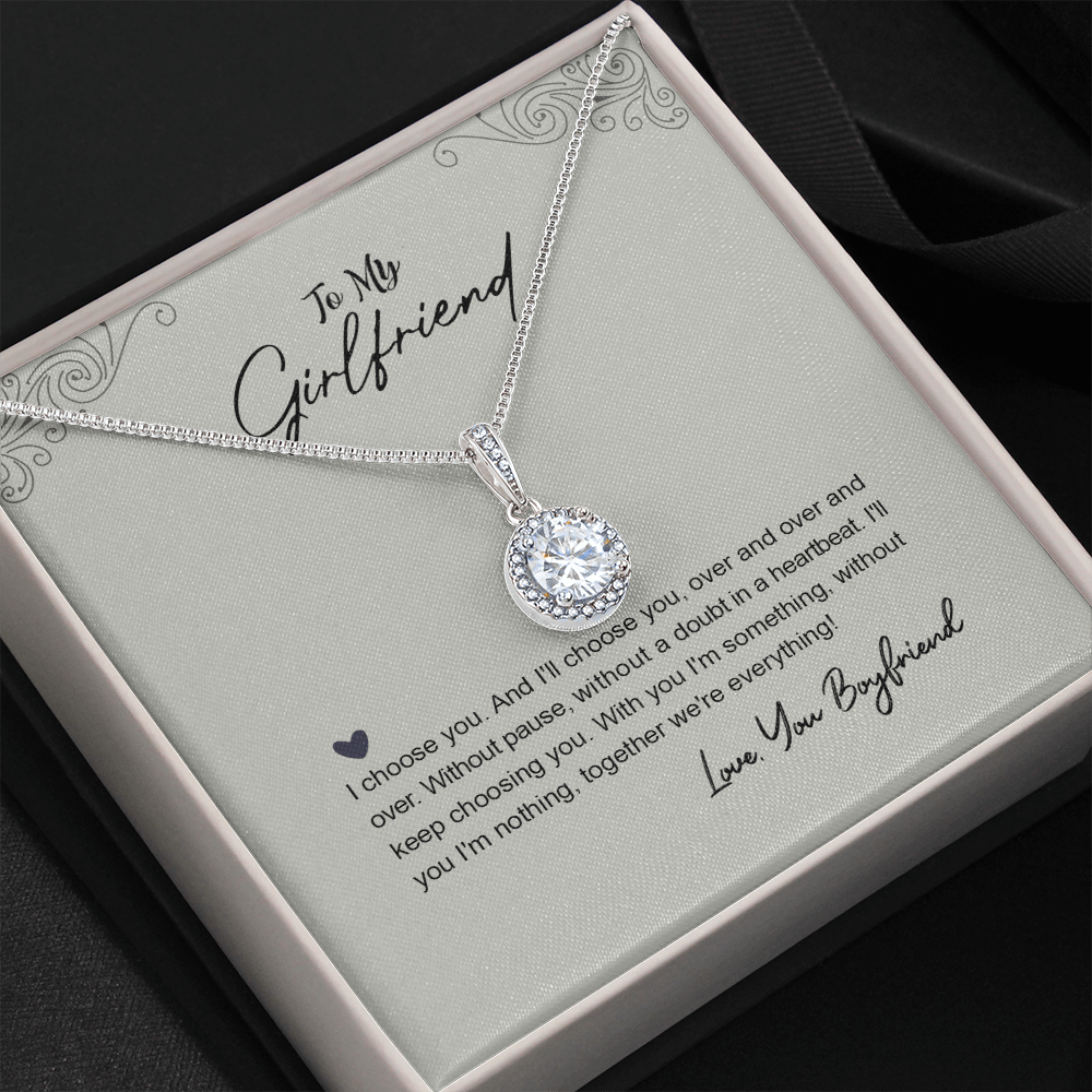 Para mi novia, collar de esperanza eterna de tu novio: contigo soy algo, sin ti no soy nada. Juntos somos todo.