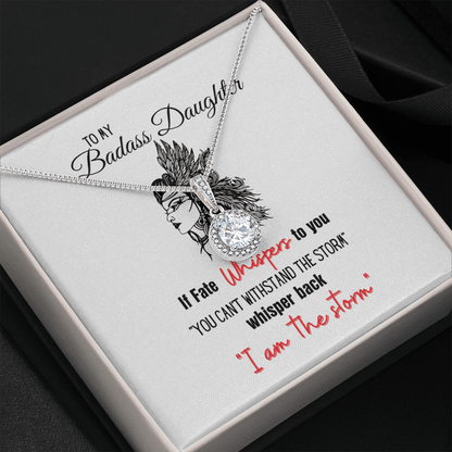 Para mi hija ruda, si el destino te susurra que no puedes soportar la tormenta, collar de esperanza eterna