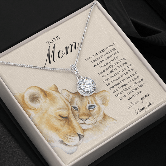 To My Mom Necklace - I Am A Strong Woman Because A Strong Woman Raised Me Love From Your Daughter