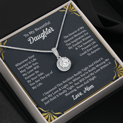 Para mi hermosa hija Collar de mamá - Eres la alegría de mi vida Siente mi amor dentro de ella Mañana, tarde y noche