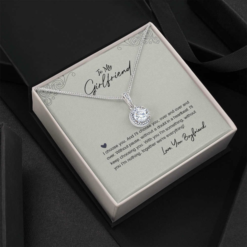 Para mi novia, collar de esperanza eterna de tu novio: contigo soy algo, sin ti no soy nada. Juntos somos todo.