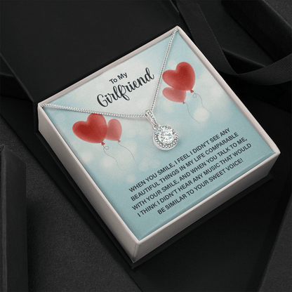 Collar para mi novia: cuando sonríes, no vi nada hermoso en mi vida que se pudiera comparar con tu sonrisa