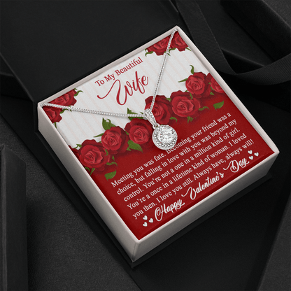 Para mi bella esposa, collar de esperanza eterna: collar de San Valentín para esposa. Enamorarse de ti estaba más allá de mi control