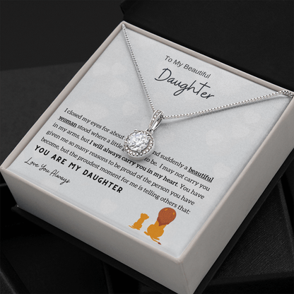 Para mi hermosa hija Collar Joyería - Siempre te llevaré en mi corazón El momento de mayor orgullo para mí es decirles a los demás que eres mi hija