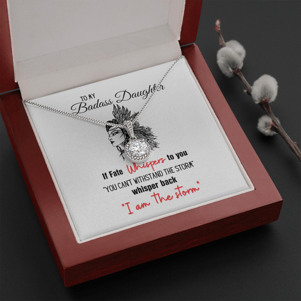 Para mi hija ruda, si el destino te susurra que no puedes soportar la tormenta, collar de esperanza eterna