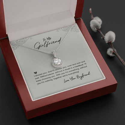 Para mi novia, collar de esperanza eterna de tu novio: contigo soy algo, sin ti no soy nada. Juntos somos todo.