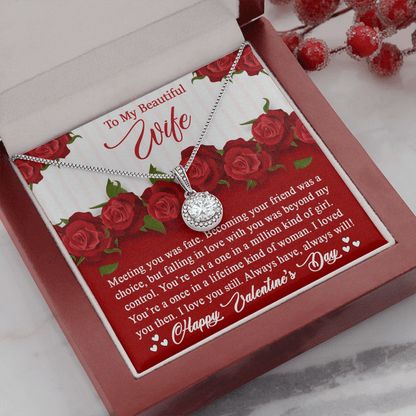 Para mi bella esposa, collar de esperanza eterna: collar de San Valentín para esposa. Enamorarse de ti estaba más allá de mi control