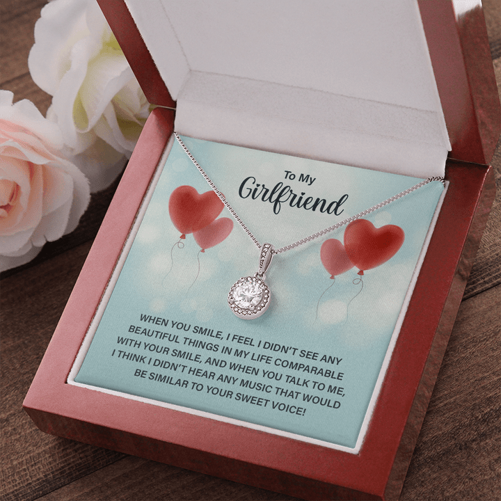 Collar para mi novia: cuando sonríes, no vi nada hermoso en mi vida que se pudiera comparar con tu sonrisa