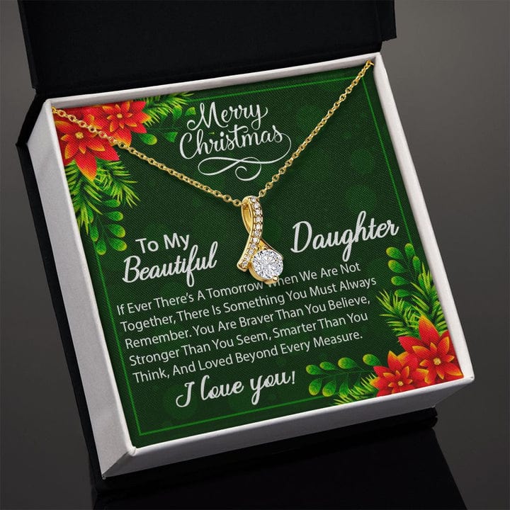 Merry Christmas To My Beautiful Daughter Necklace - You Are Loved Beyond Every Measure