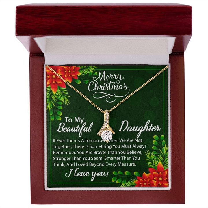 Merry Christmas To My Beautiful Daughter Necklace - You Are Loved Beyond Every Measure