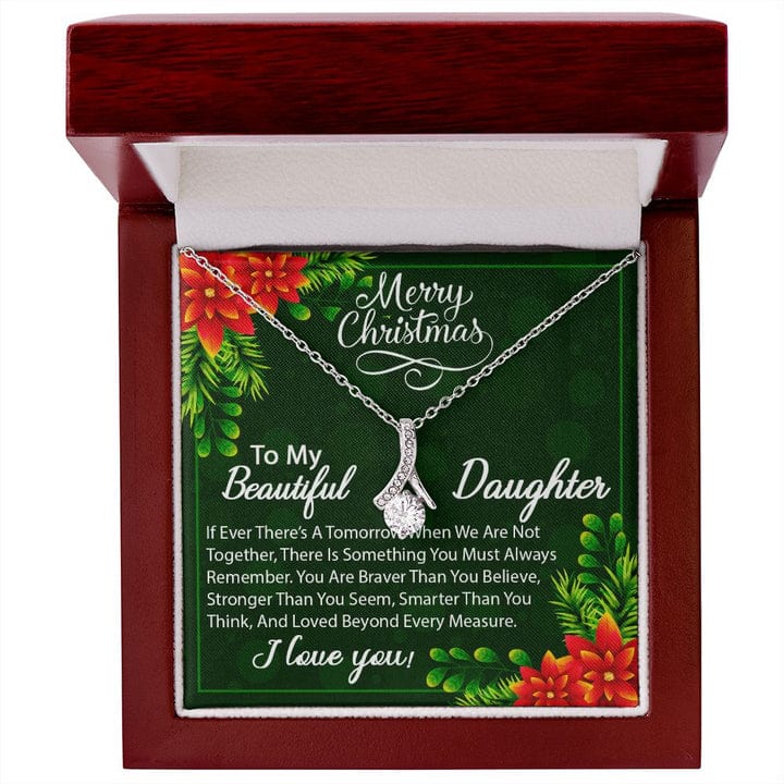 Merry Christmas To My Beautiful Daughter Necklace - You Are Loved Beyond Every Measure