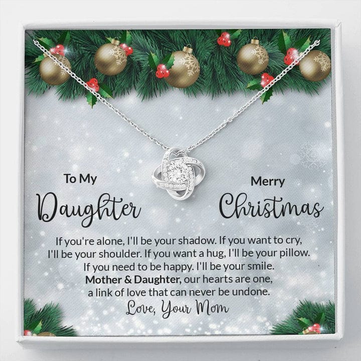 To My Daughter Merry Christmas Necklace From Mom - Mother & Daughter Our Hearts Are Alone A Link Of Love That Can Never Be Undone