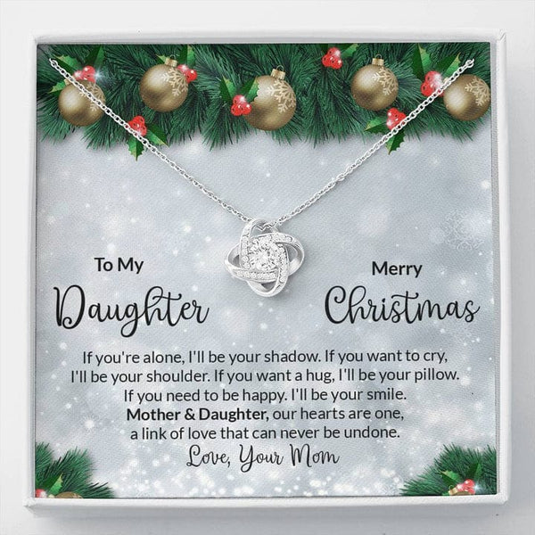 To My Daughter Delicate Heart from Mom, Christmas Necklace for