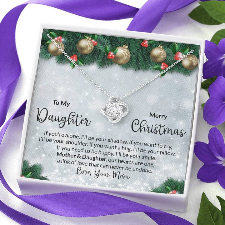 To My Daughter Merry Christmas Necklace From Mom - Mother & Daughter Our Hearts Are Alone A Link Of Love That Can Never Be Undone