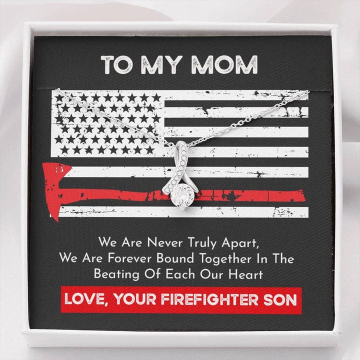 Collar para mi mamá de tu hijo bombero: nunca estamos verdaderamente separados, unidos por siempre en el latido de cada uno de nuestros corazones