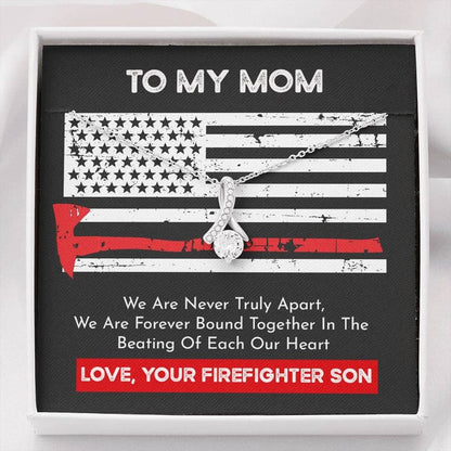 Collar para mi mamá de tu hijo bombero: nunca estamos verdaderamente separados, unidos por siempre en el latido de cada uno de nuestros corazones