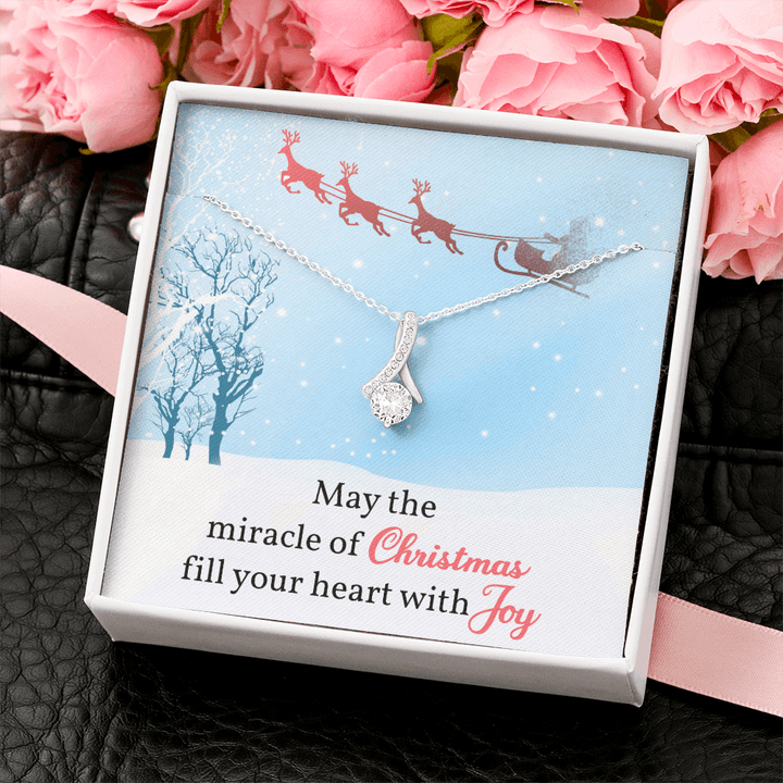 Christmas Necklace Jewellery Gift For Wife, Daughter, Girlfriend - May The Miracle Of Christmas Fill Your Heart With Joy