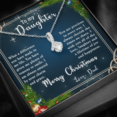 To My Daughter Alluring Beauty Christmas Necklace - I Wish You All Of The Love, Laughter And A Lifetime Of Joy And Happiness