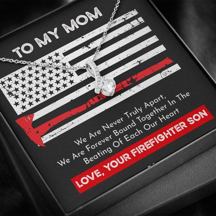 Collar para mi mamá de tu hijo bombero: nunca estamos verdaderamente separados, unidos por siempre en el latido de cada uno de nuestros corazones