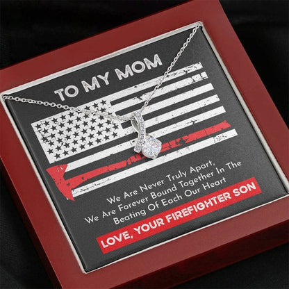 Collar para mi mamá de tu hijo bombero: nunca estamos verdaderamente separados, unidos por siempre en el latido de cada uno de nuestros corazones