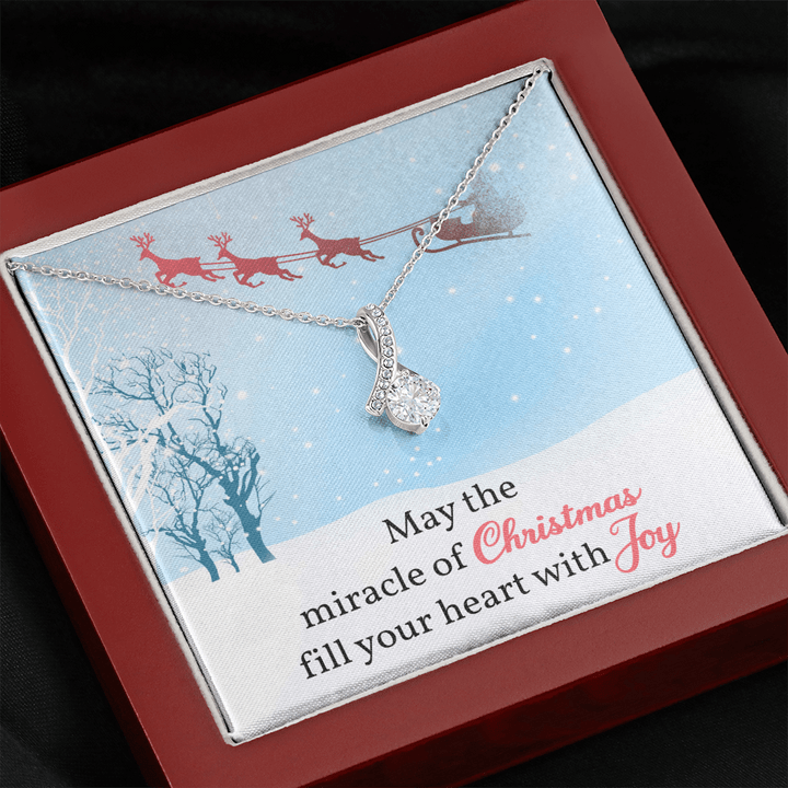 Christmas Necklace Jewellery Gift For Wife, Daughter, Girlfriend - May The Miracle Of Christmas Fill Your Heart With Joy