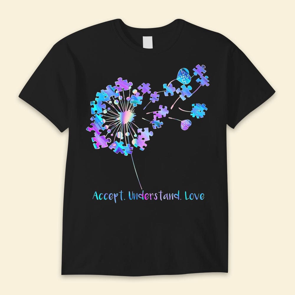 Accept Understand Love, Puzzle Piece Dandelion Autism Shirts