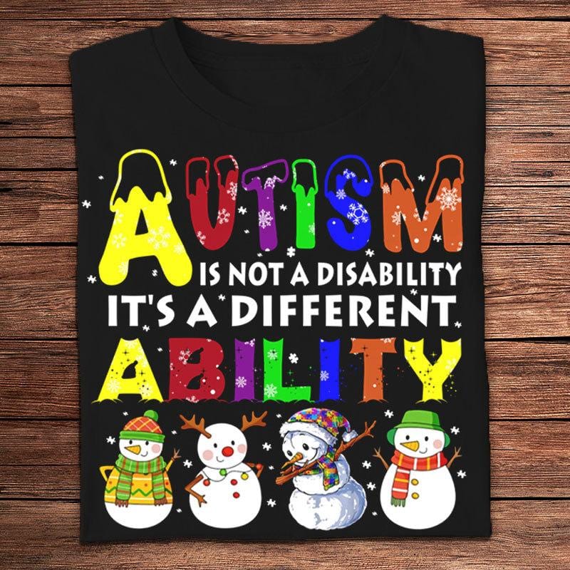 No es una discapacidad, es una habilidad diferente Camisetas navideñas para autistas