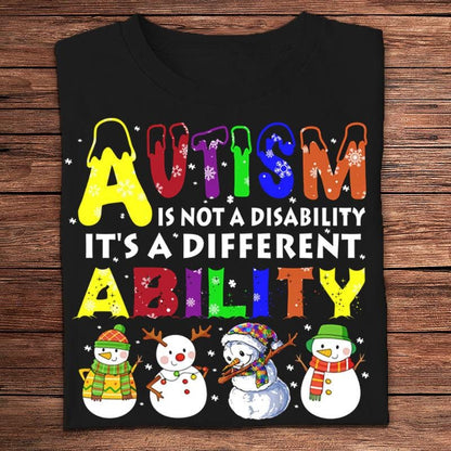 No es una discapacidad, es una habilidad diferente Camisetas navideñas para autistas