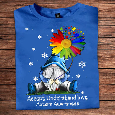Accept Understand Love Gnomes Autism Awareness Shirts