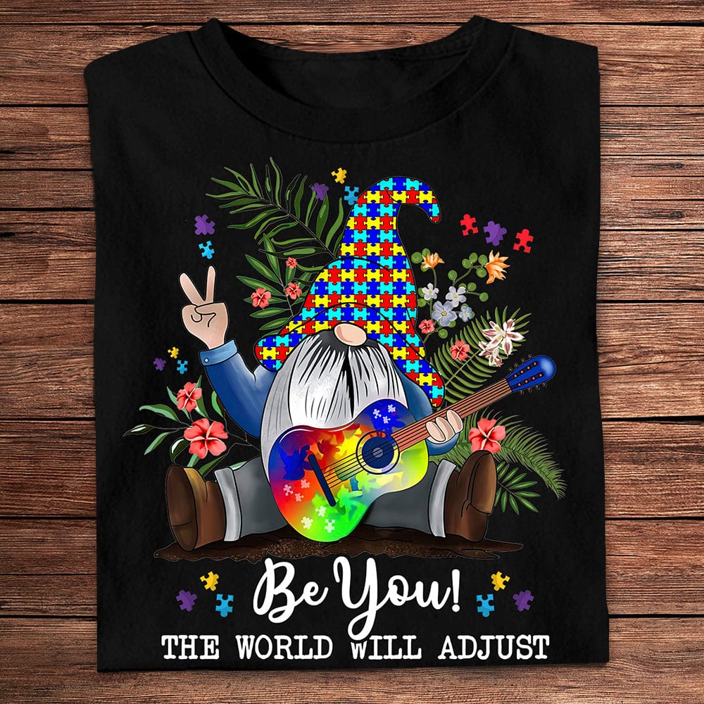 Sé tú, el mundo se adaptará Camisetas de concienciación sobre el autismo de los gnomos