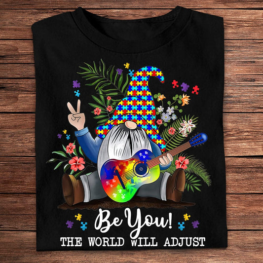 Sé tú, el mundo se adaptará Camisetas de concienciación sobre el autismo de los gnomos