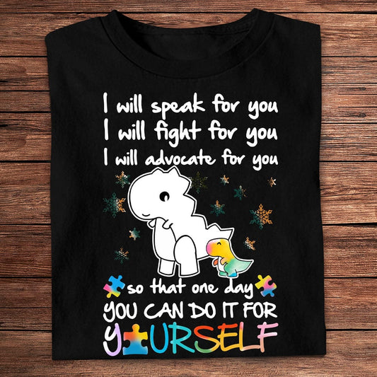 Hablaré, lucharé y defenderé tu causa Camisetas de concienciación sobre el autismo